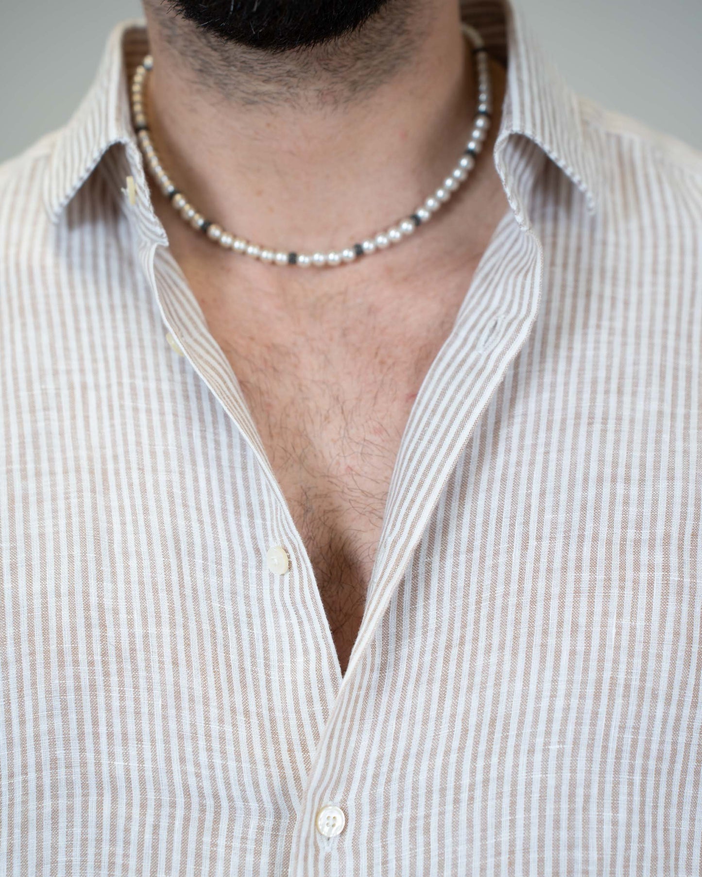 Camicia Lino Bastoncino Beige