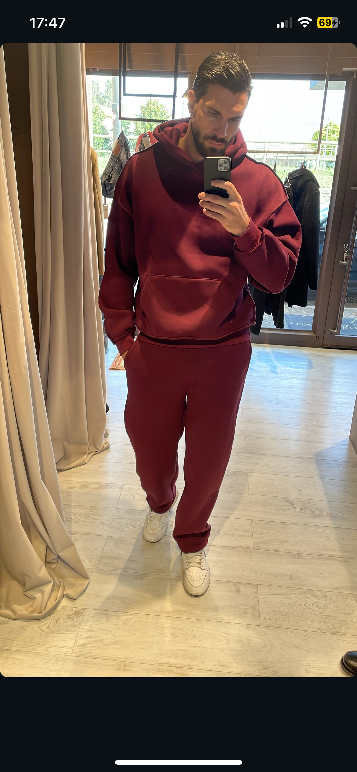 Tuta Felpata Bordeaux