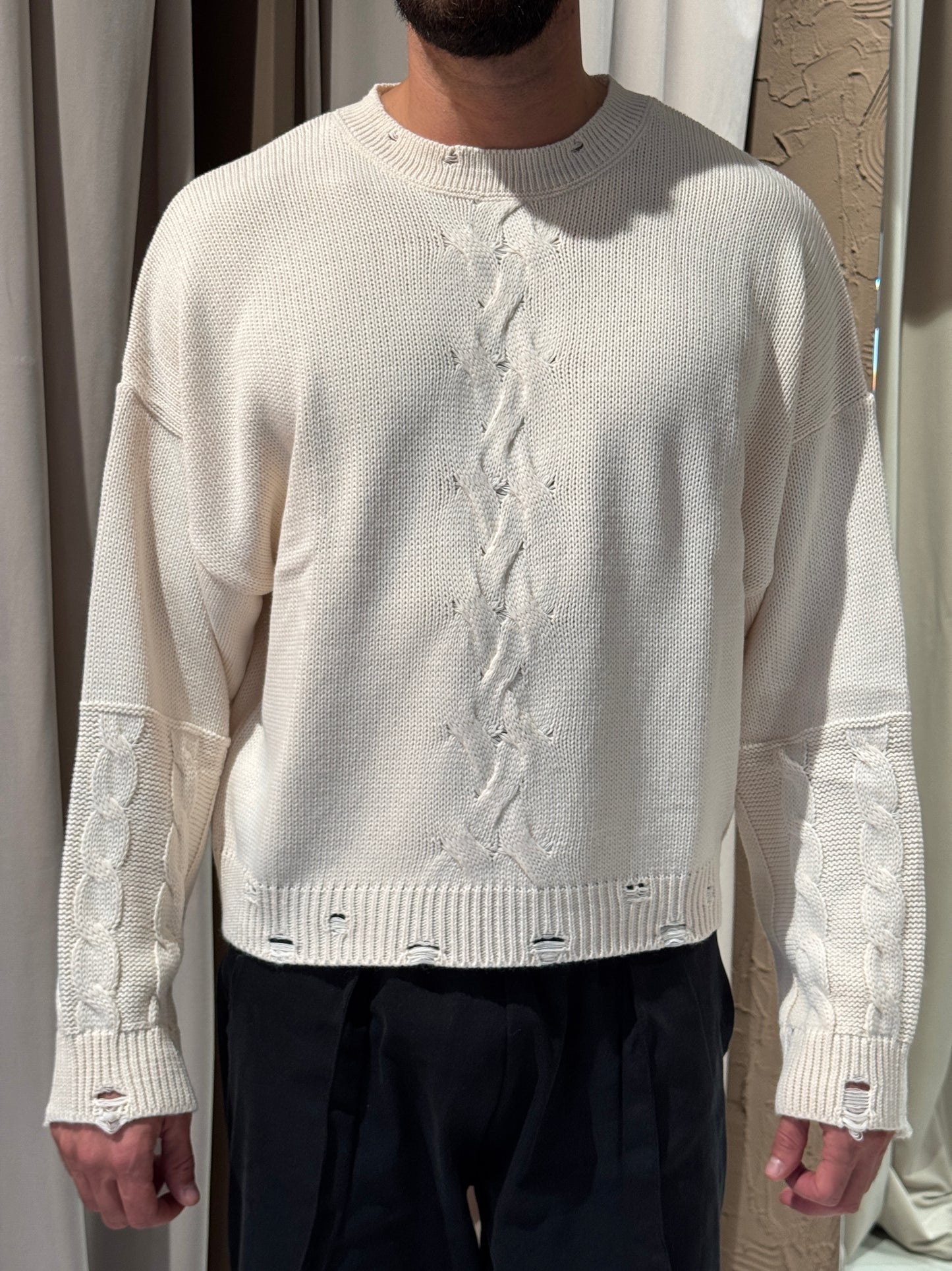 Maglione rotture panna