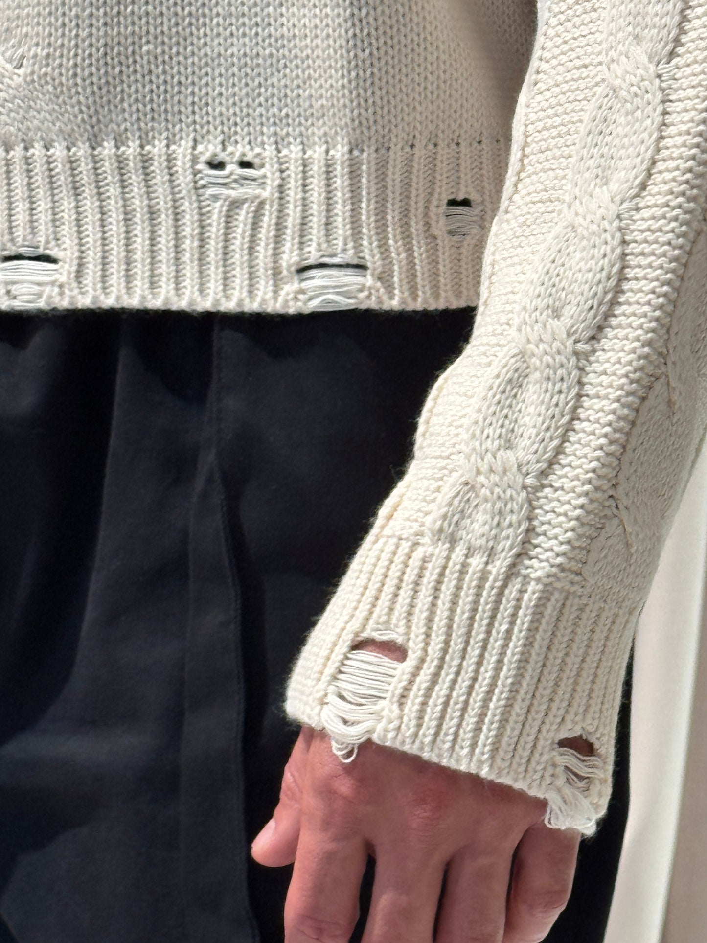 Maglione rotture panna