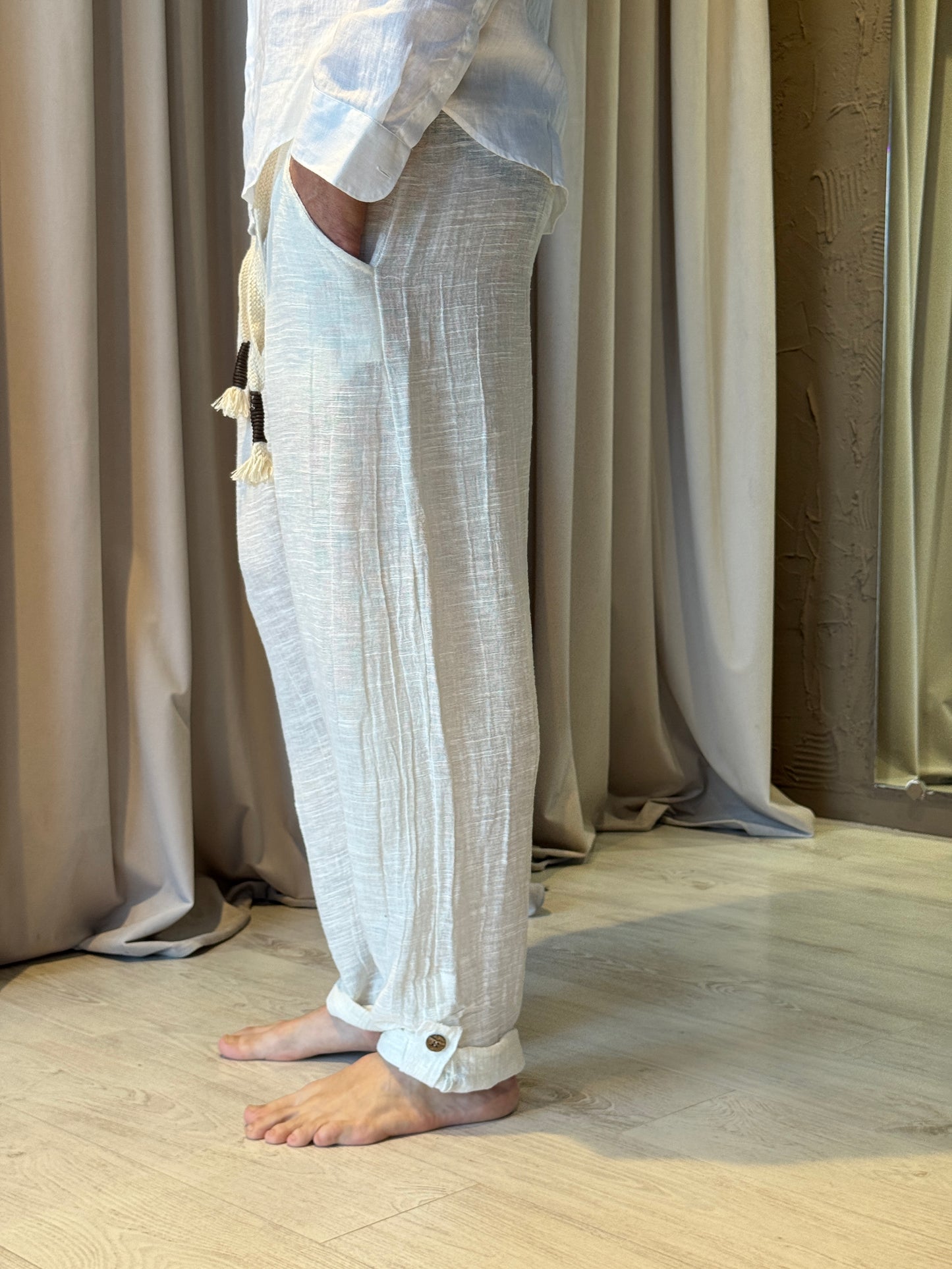 Pantalone lino corda