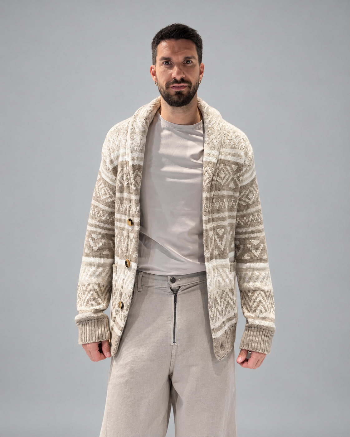 Cardigan fantasia beige
