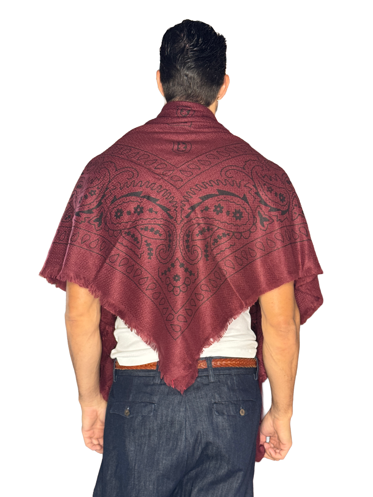 Pashmina Lana Bandana Bordeaux