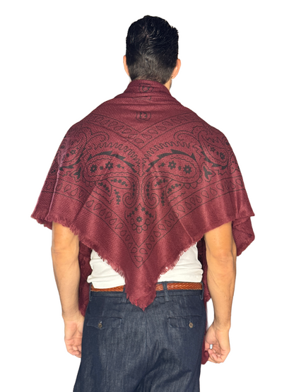 Pashmina Lana Bandana Bordeaux