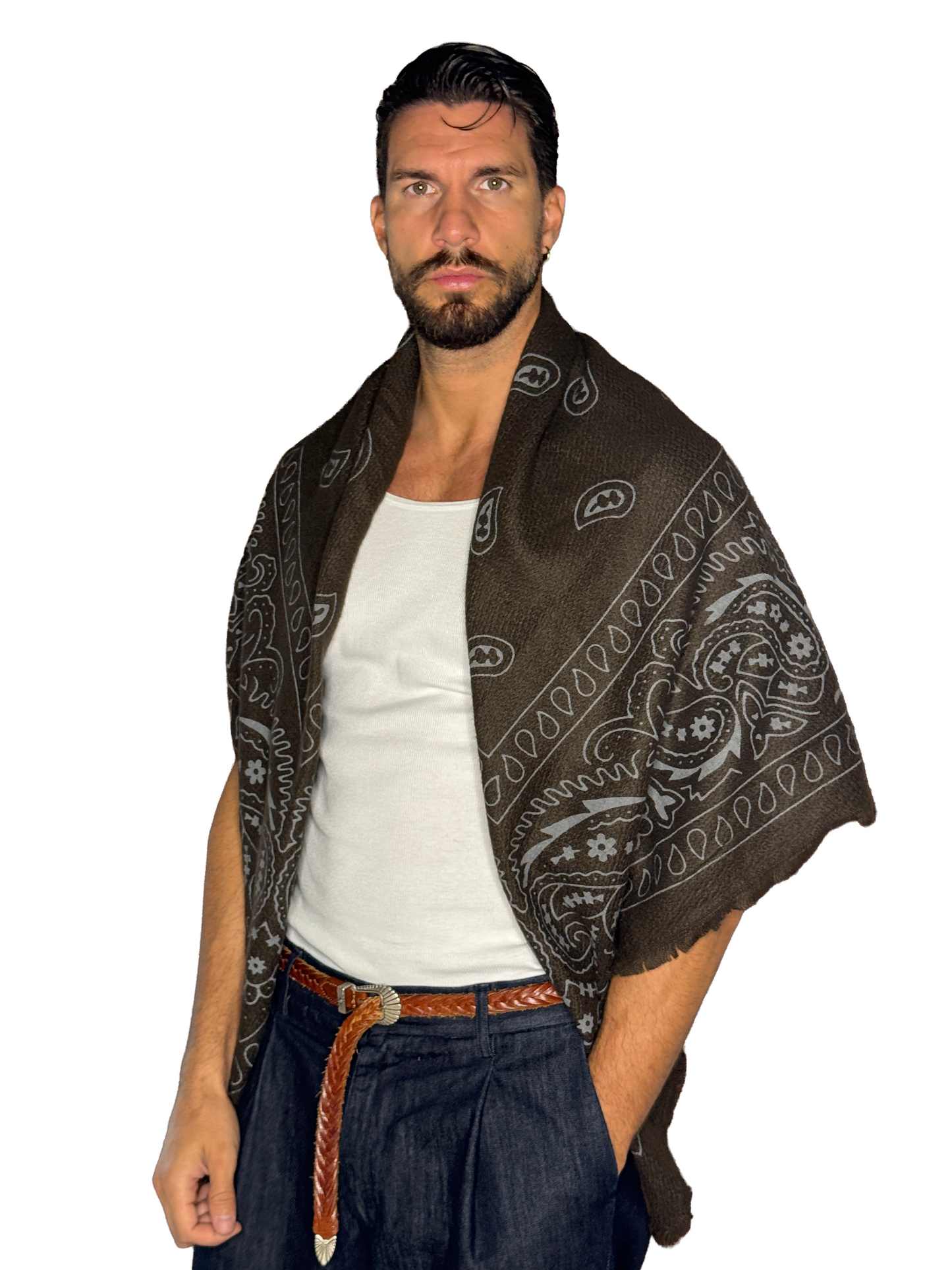 Pashmina Lana Bandana Brown