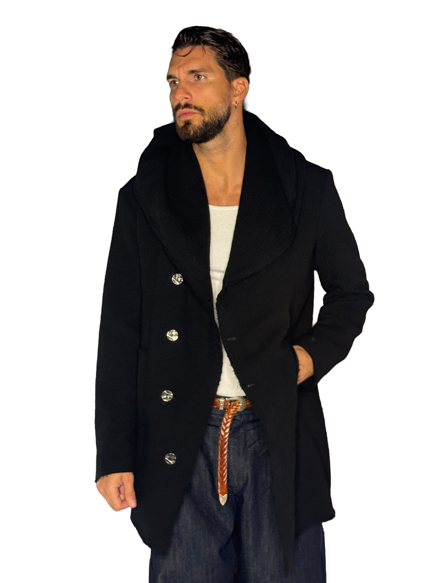 Cappotto Taglio Vivo Svasato
