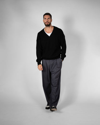 Maglione scollo a V nero
