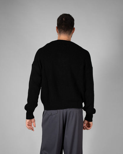 Maglione scollo a V nero