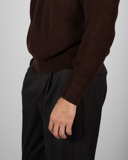 Maglione scollo a V marrone