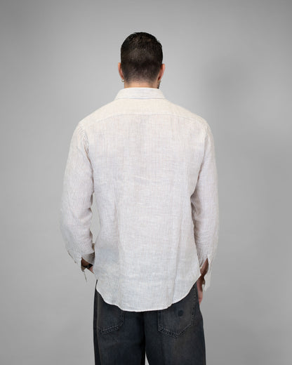Camicia Lino Bastoncino Beige
