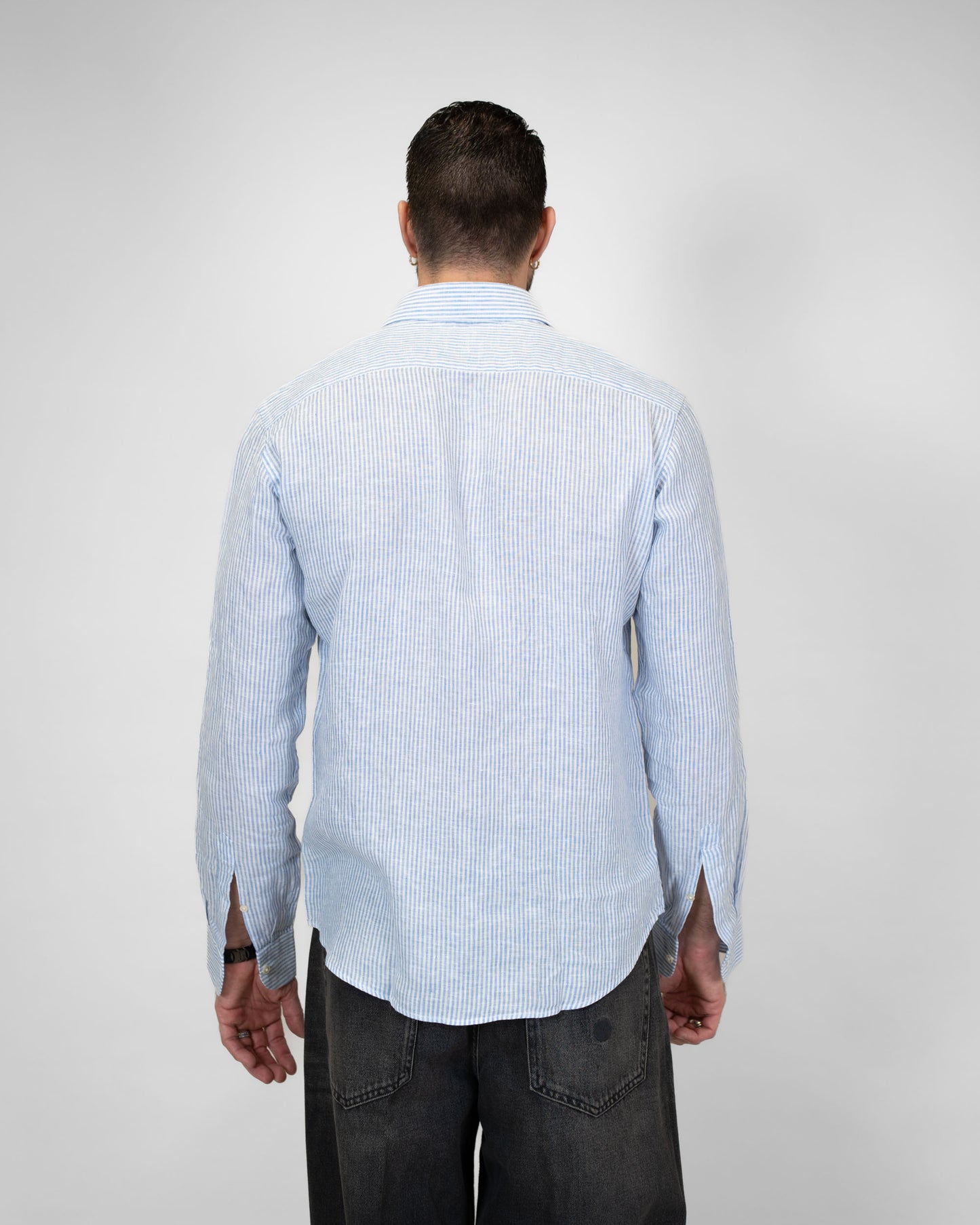 Camicia Lino Bastoncino Azzuro