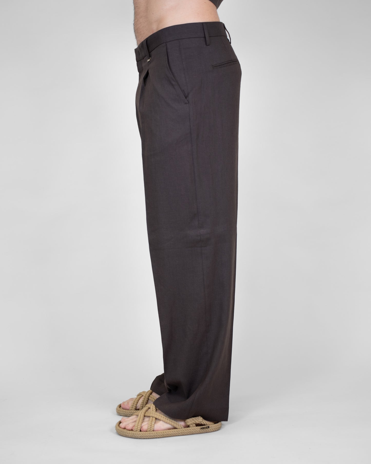 Pantalone Marrone Doppia Pence