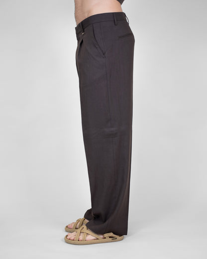 Pantalone Marrone Doppia Pence
