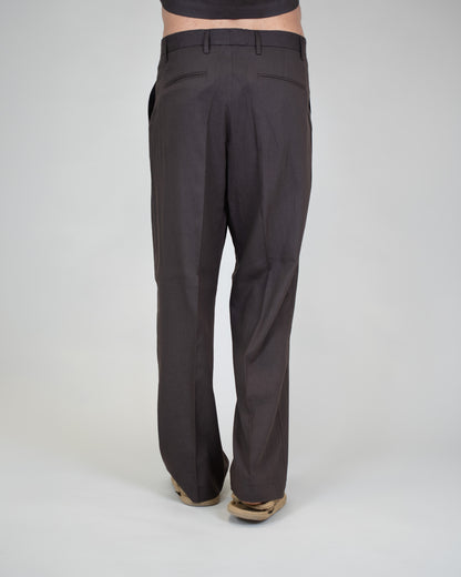 Pantalone Marrone Doppia Pence