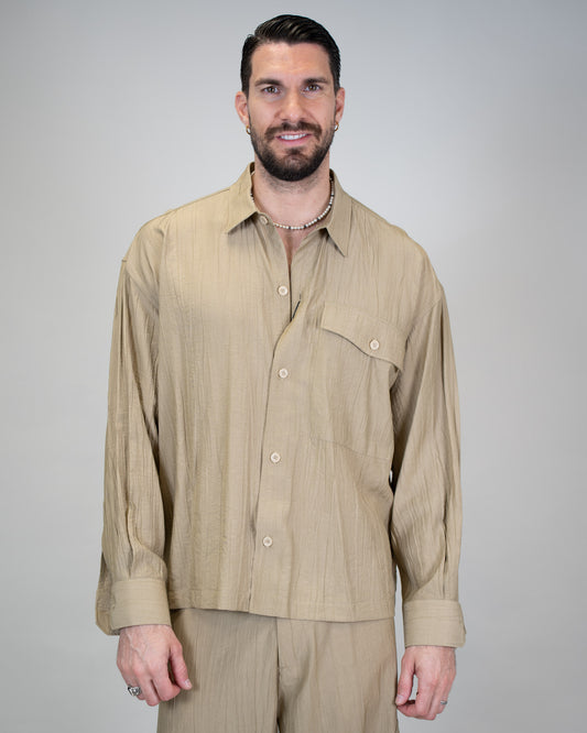 Camicia Khaki Goffrata
