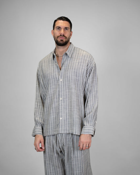 Camicia Oversize Lino Coulisse