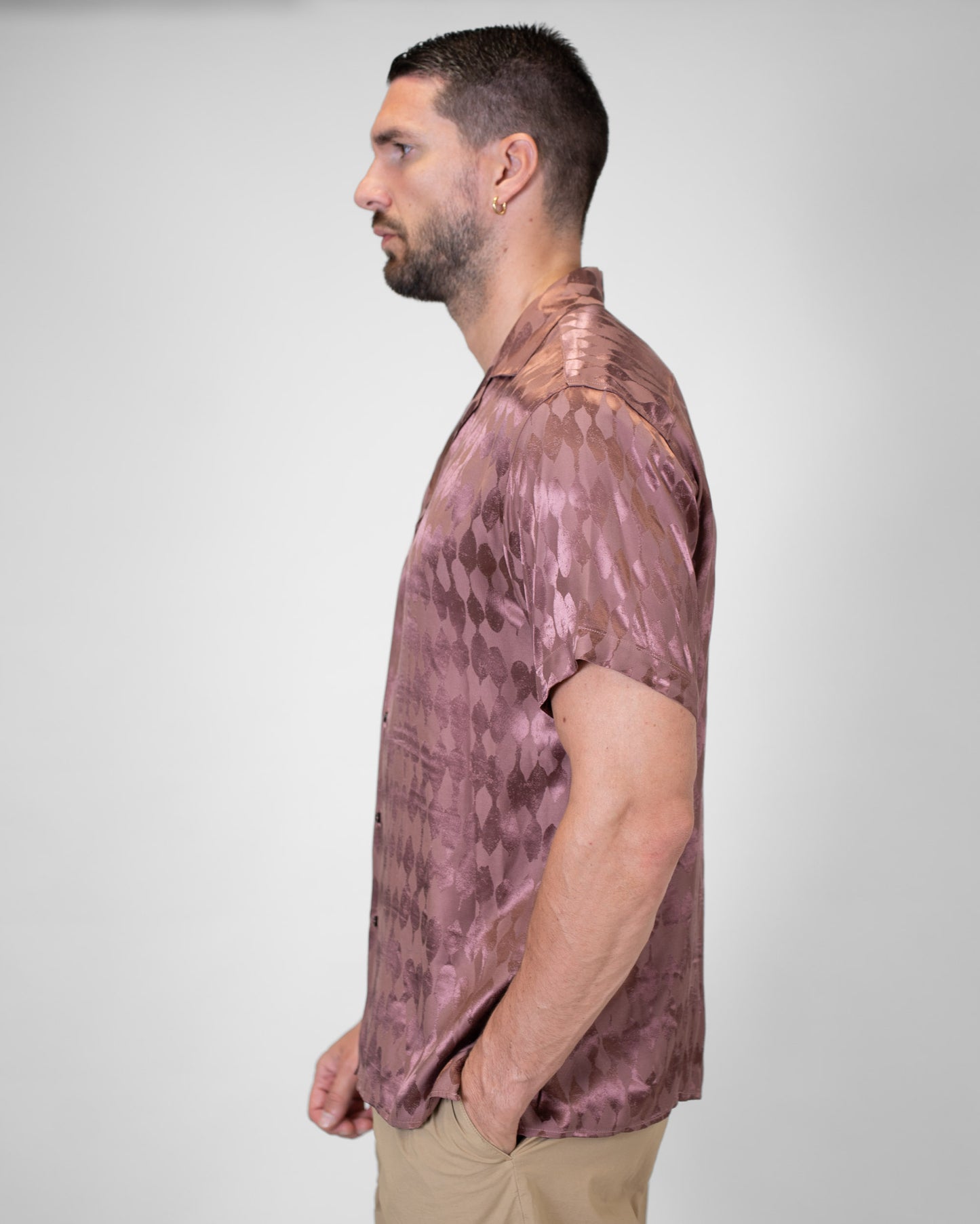 Camicia malva Jaquard