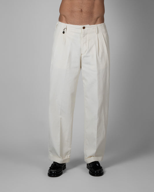 Pantalone Velluto Panna