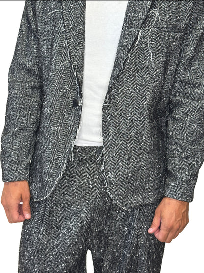 Giacca Wool Taglio Vivo