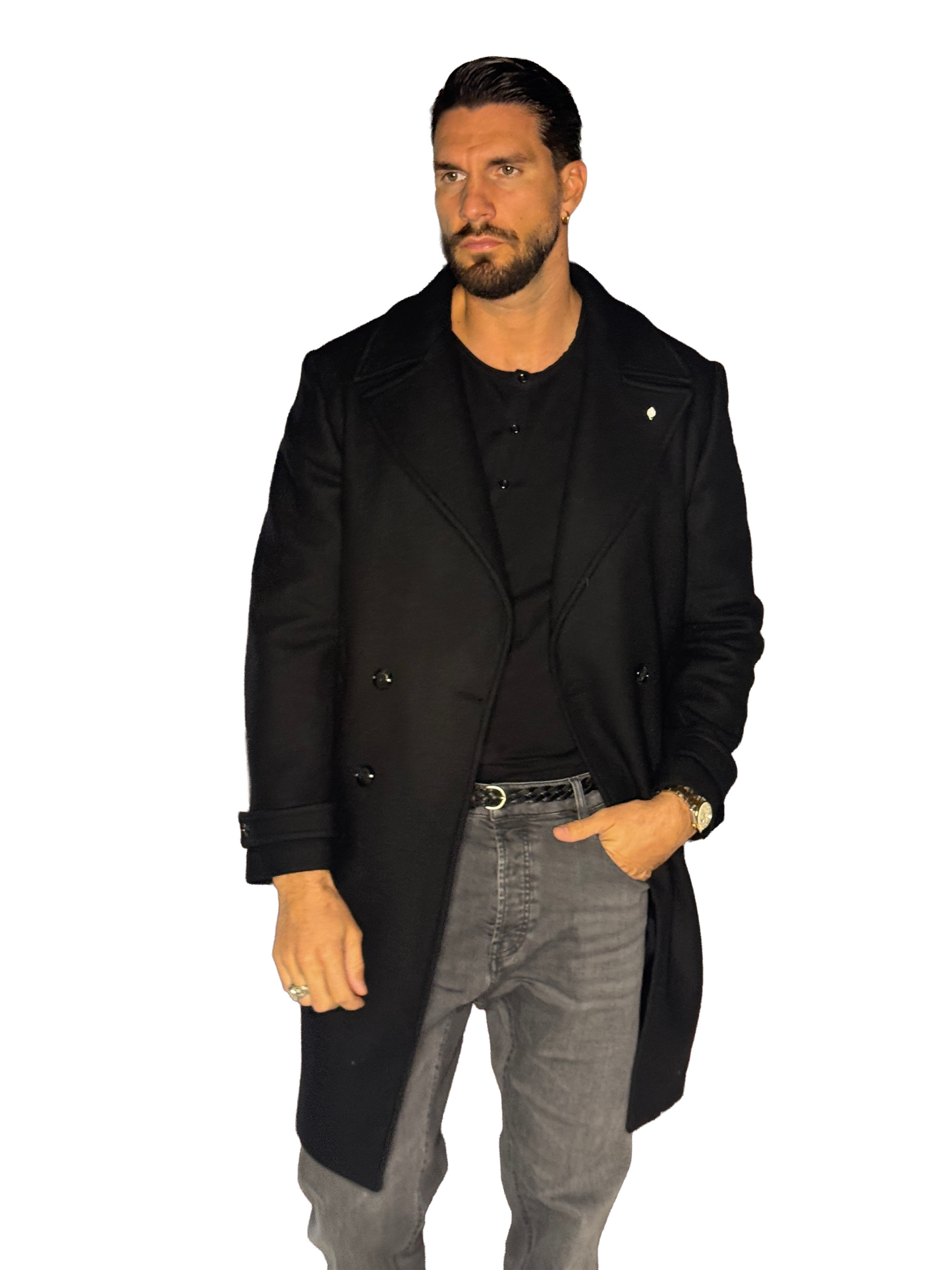 Cappotto Doppio Petto Nero AL