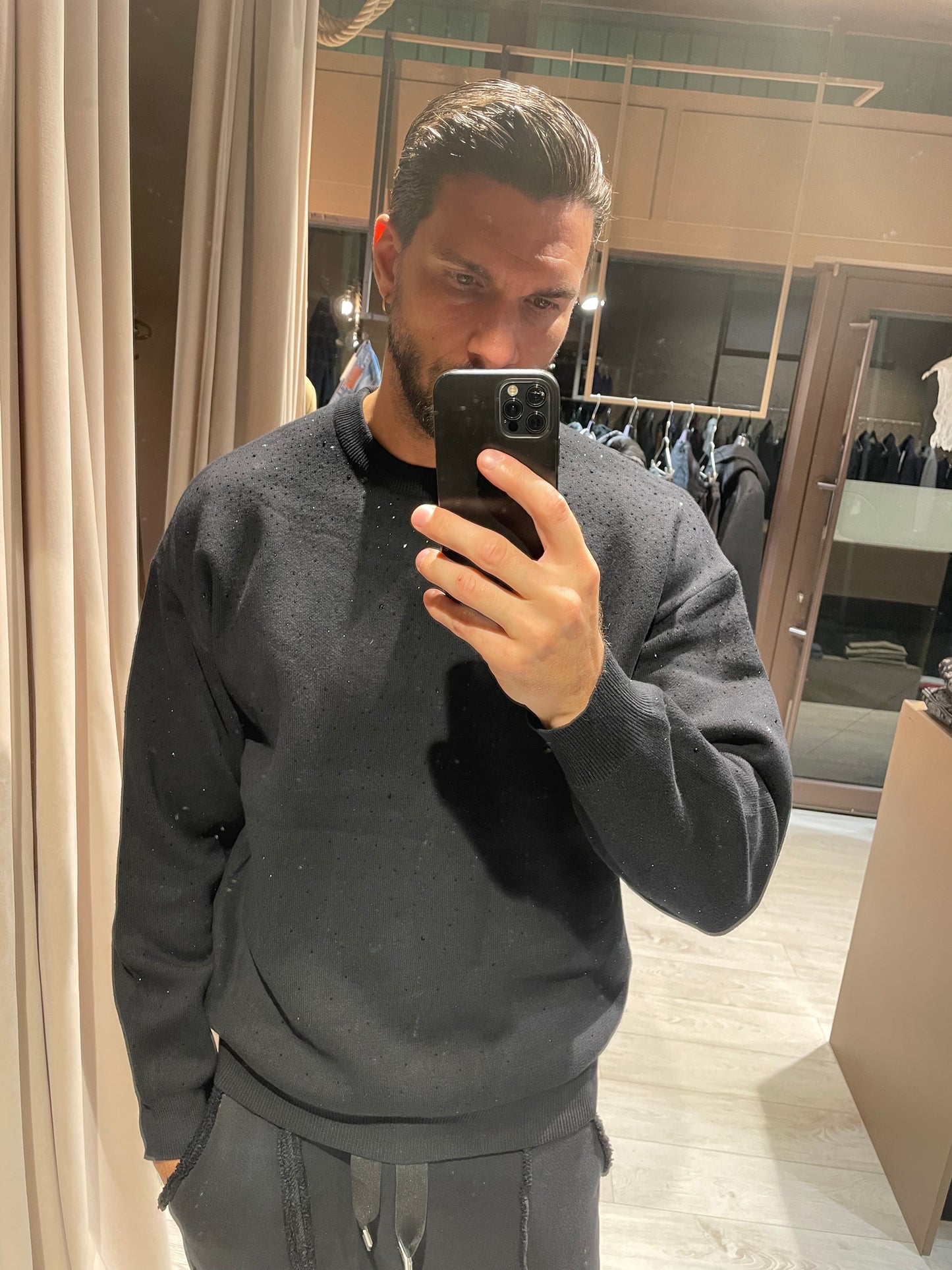 Maglia Brillantini Nera