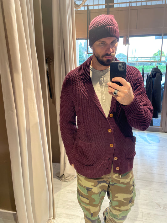 Cardigan Retro’ Bordeaux