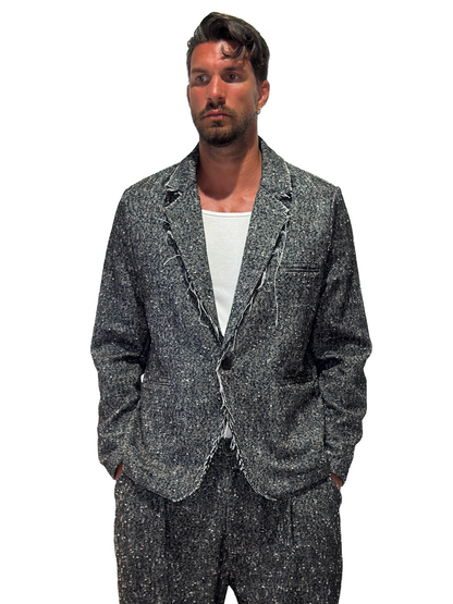 Giacca Wool Taglio Vivo