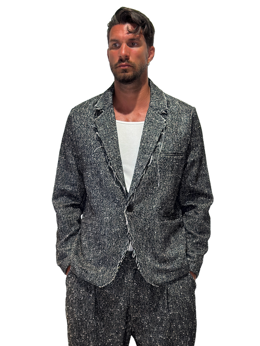 Giacca Wool Taglio Vivo