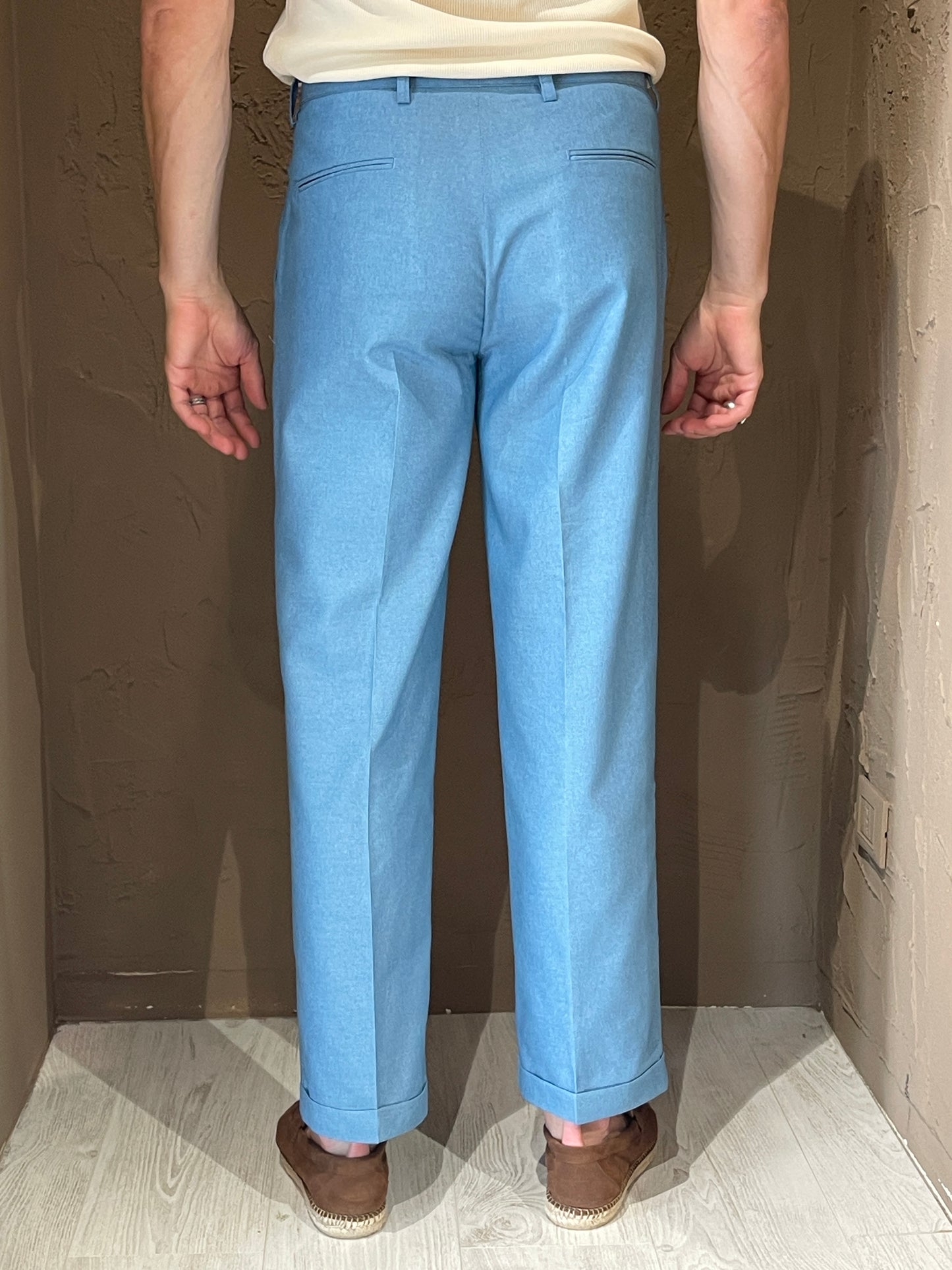 Pantalone Doppia Pence Celeste