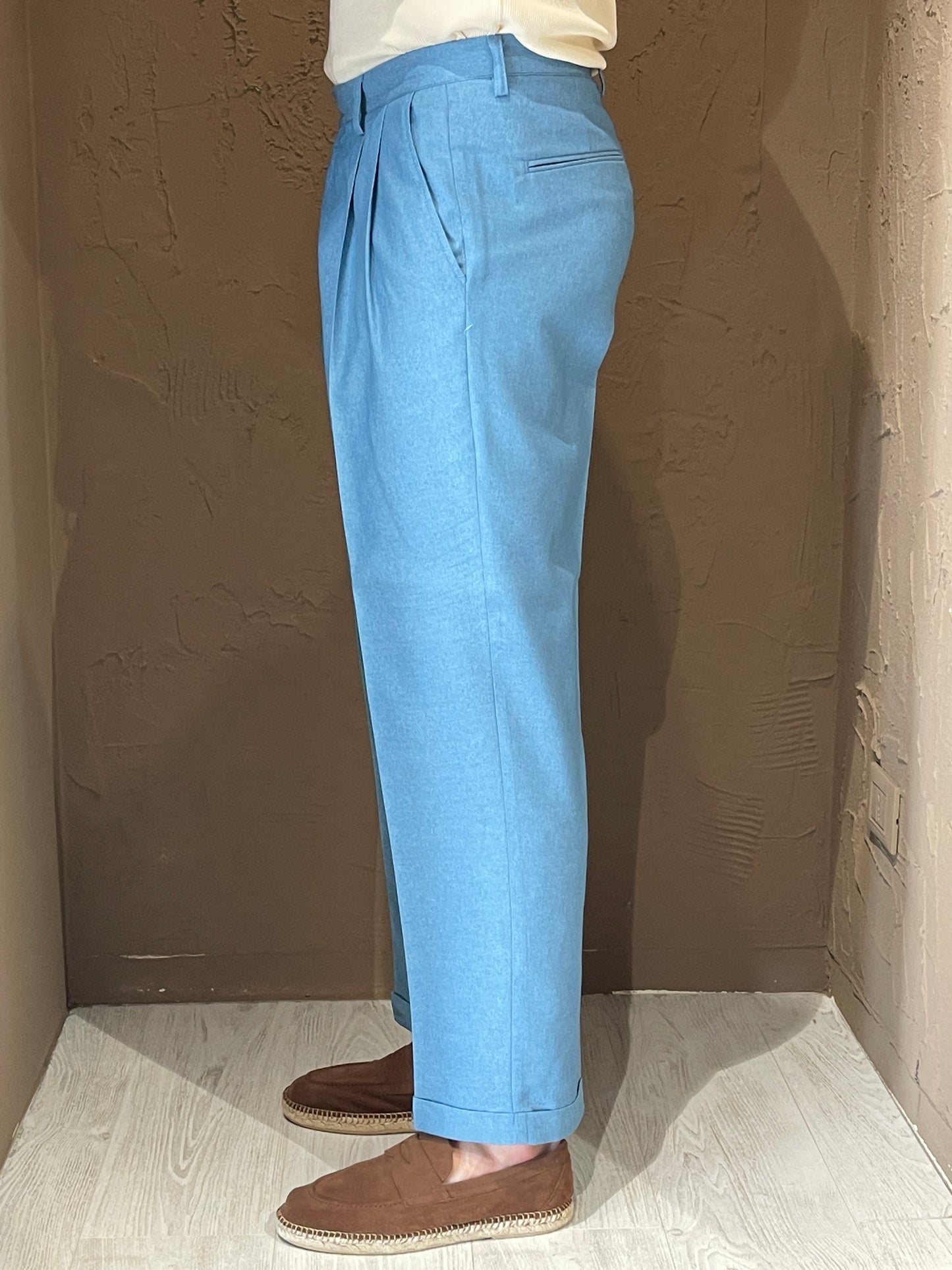 Pantalone Doppia Pence Celeste