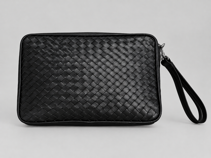Pochette Pelle Intrecciata Black