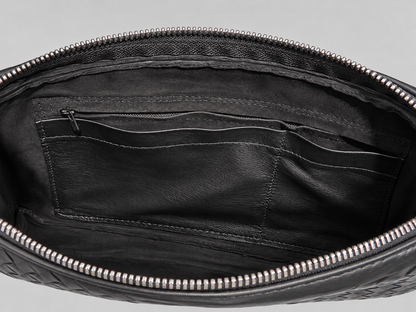 Pochette Pelle Intrecciata Black