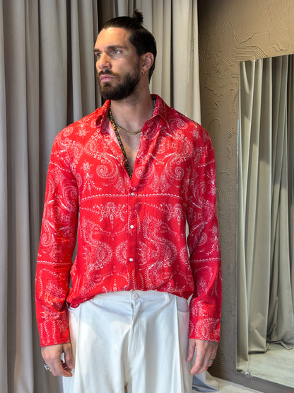Camicia Viscosa Fantasia Cachemire