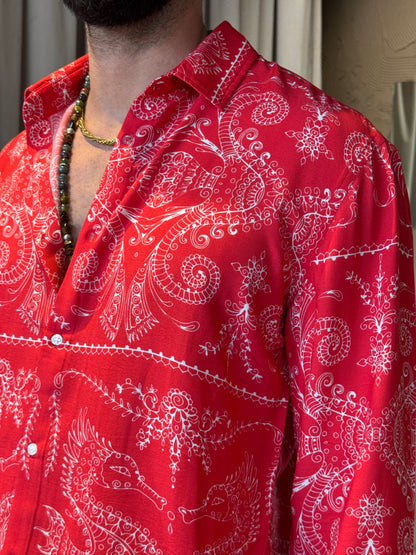 Camicia Viscosa Fantasia Cachemire