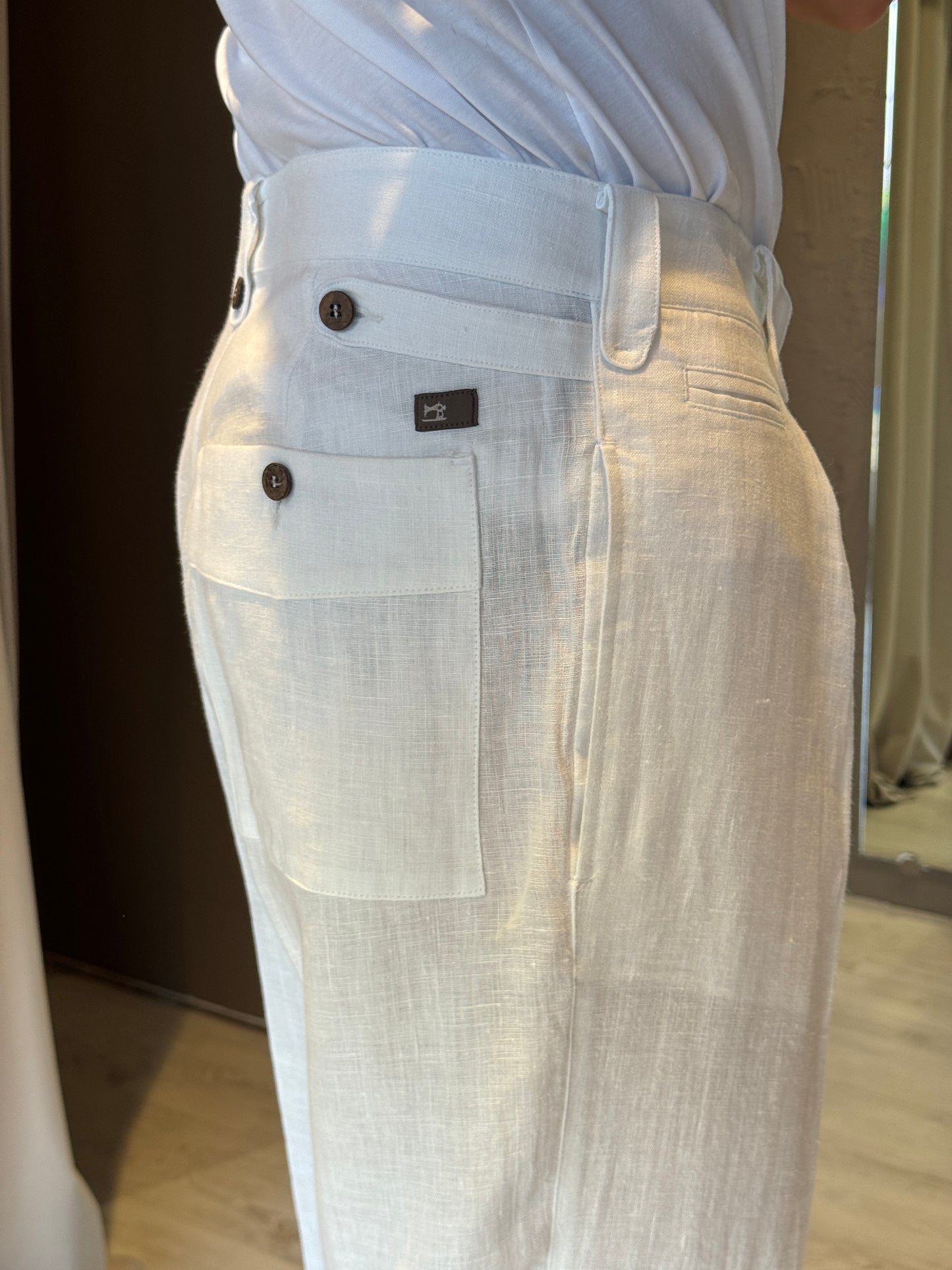 Pantalone Lino White